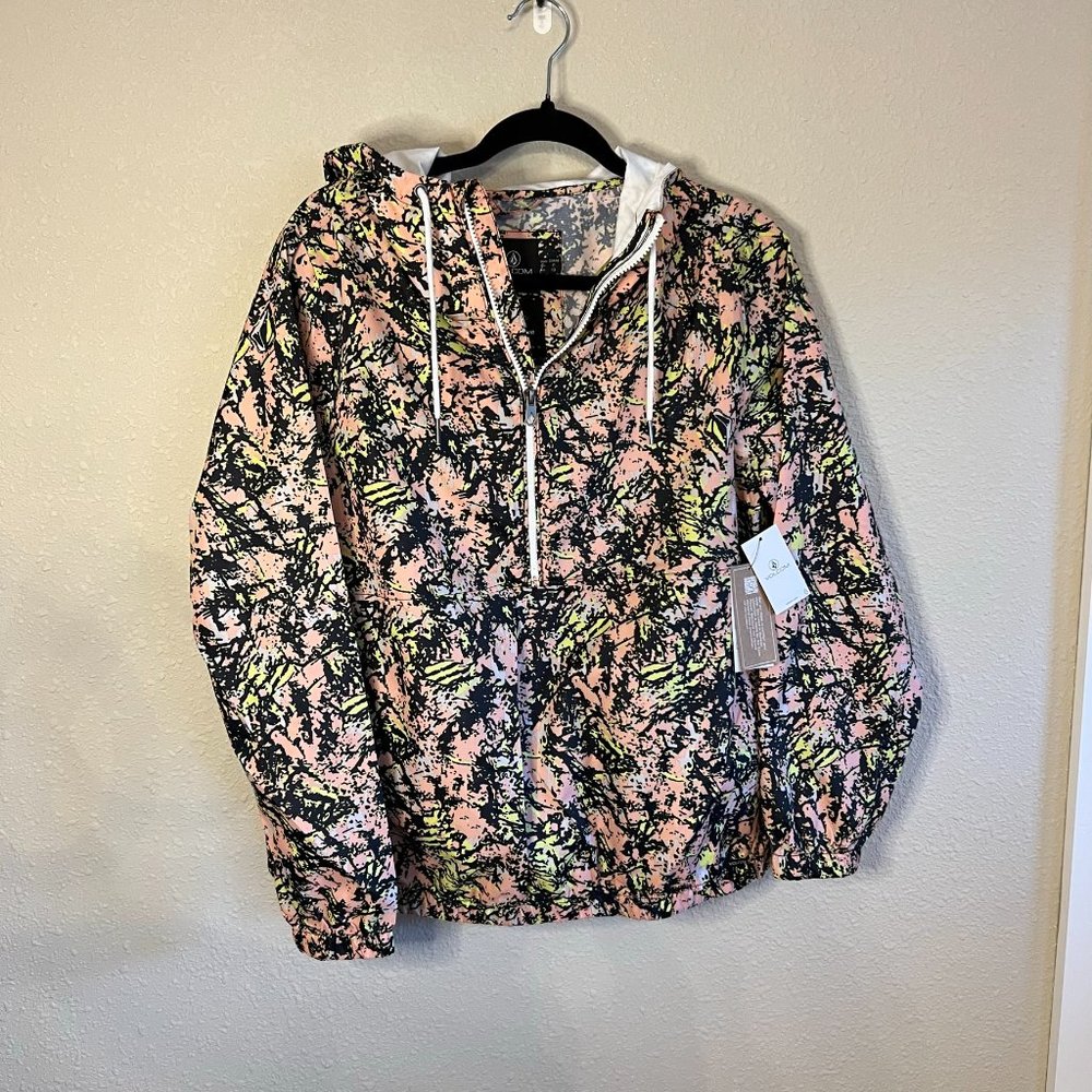 Volcom Wind It Up Zip Up Jacket with Hood, NWT, Size: S